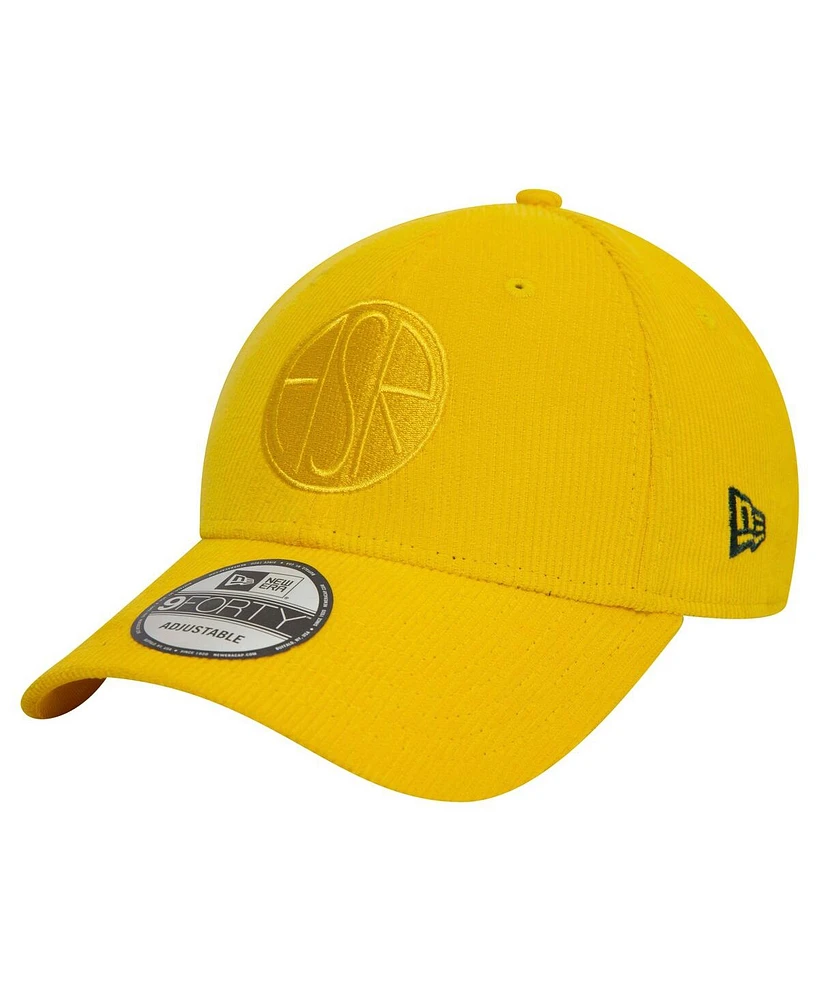 New Era Men's Yellow As Roma Corduroy Tonal 9FORTY Adjustable Hat