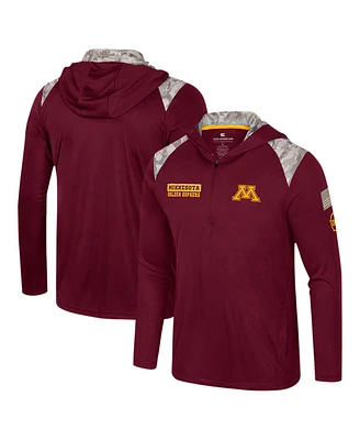 Colosseum Men's Maroon Minnesota Golden Gophers Oht Military Appreciation Quarter-Zip Hoodie Jacket