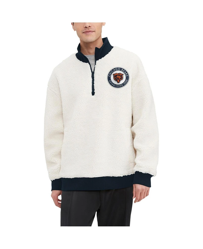 Tommy Hilfiger Men's Cream Chicago Bears Jordan Sherpa Quarter-Zip Sweatshirt