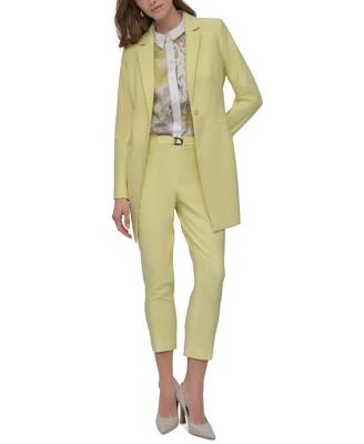 Dkny Petite One Button Blazer Pleated Straight Leg Pants