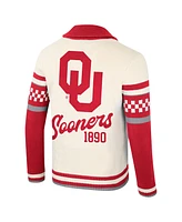 Colosseum Men's and Women's Cream Oklahoma Sooners Wild Collective Button-Up Jacquard Sweater