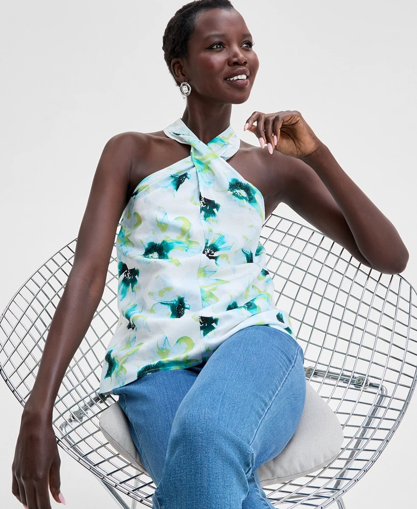 I.n.c. International Concepts Women's Mock-Neck Halter Top, Exclusively at Macy's