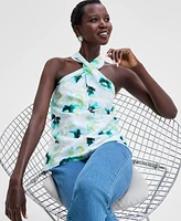 I.n.c. International Concepts Women's Mock-Neck Halter Top, Exclusively at Macy's