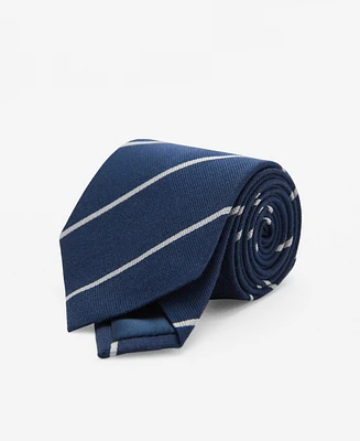 Mango Men's Striped Silk Cotton Tie