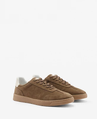 Mango Men's Suede Mixed Sneakers