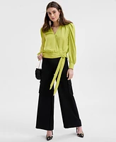 I.n.c. International Concepts Women's Tie-Front Blouse, Exclusively at Macy's
