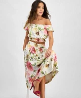 Guess Elodie Cropped Top Matching Midi Skirt