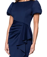 Xscape Women's Draped Puff-Sleeve Sheath Dress