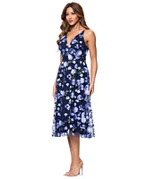 Xscape Women's Floral Embroidered Sleeveless Fit & Flare Dress