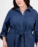 Jones New York Plus Denim Shirtdress