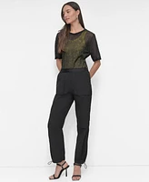 Dkny Women's Rumpled High-Rise Bungee Pants