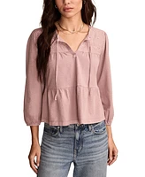 Lucky Brand Women's Embroidered Peasant Top