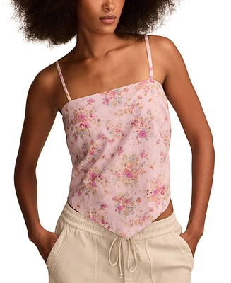 Lucky Brand Women's Hanky-Hem Scarf Top