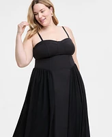 Seni & Cade Plus Sweetheart-Neck Sleeveless Gown