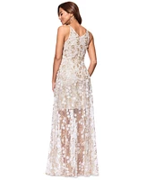 Xscape Women's Sequin Embellished V-Neck Sleeveless Gown