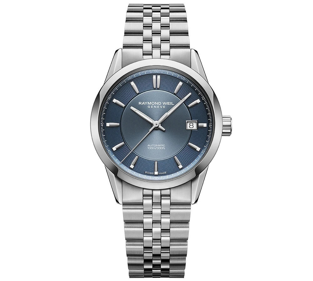 Raymond Weil Men's Freelancer Automatic Blue Dial Stainless Steel Bracelet Watch 38mm