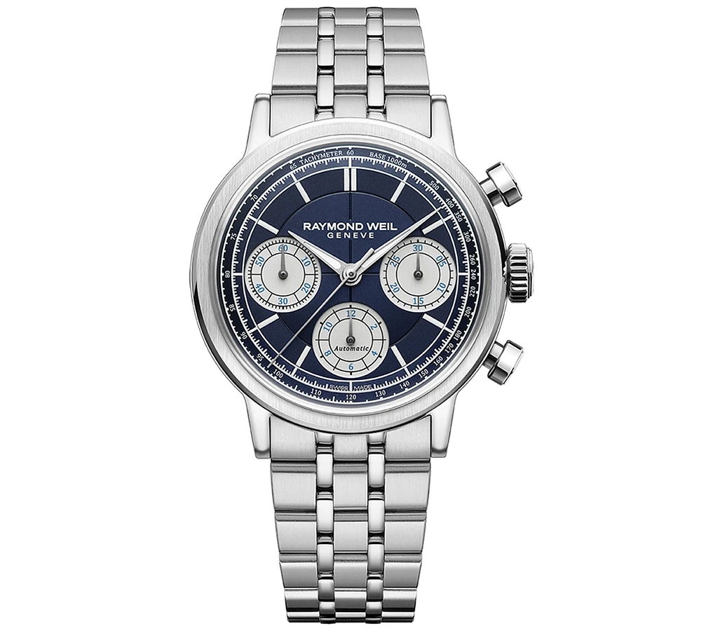 Raymond Weil Men's Swiss Automatic Chronograph Millesime Stainless Steel Bracelet Watch 40mm