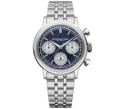 Raymond Weil Men's Swiss Automatic Chronograph Millesime Stainless Steel Bracelet Watch 40mm