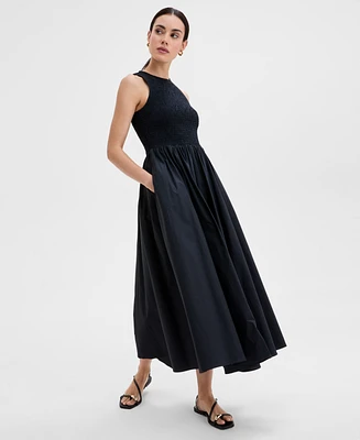 I.n.c. International Concepts Women's Cotton Sleeveless Smocked Maxi Dress, Exclusively for Macy's