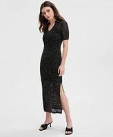 I.n.c. International Concepts Women's Pointelle Collared Sweater Dress, Exclusively at Macy's
