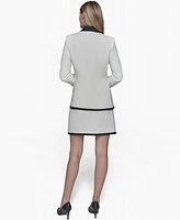 Karl Lagerfeld Paris Women's One-Button Tipped Blazer