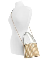 Guess Atalia Mini Raffia Crossbody Bucket Bag