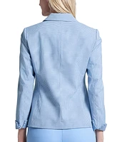 Jones New York Women's Notched-Collar Gingham Blazer Jacket
