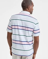 Club Room Men's Team Stripe Pique Polo Shirt, Exclusively at Macy's