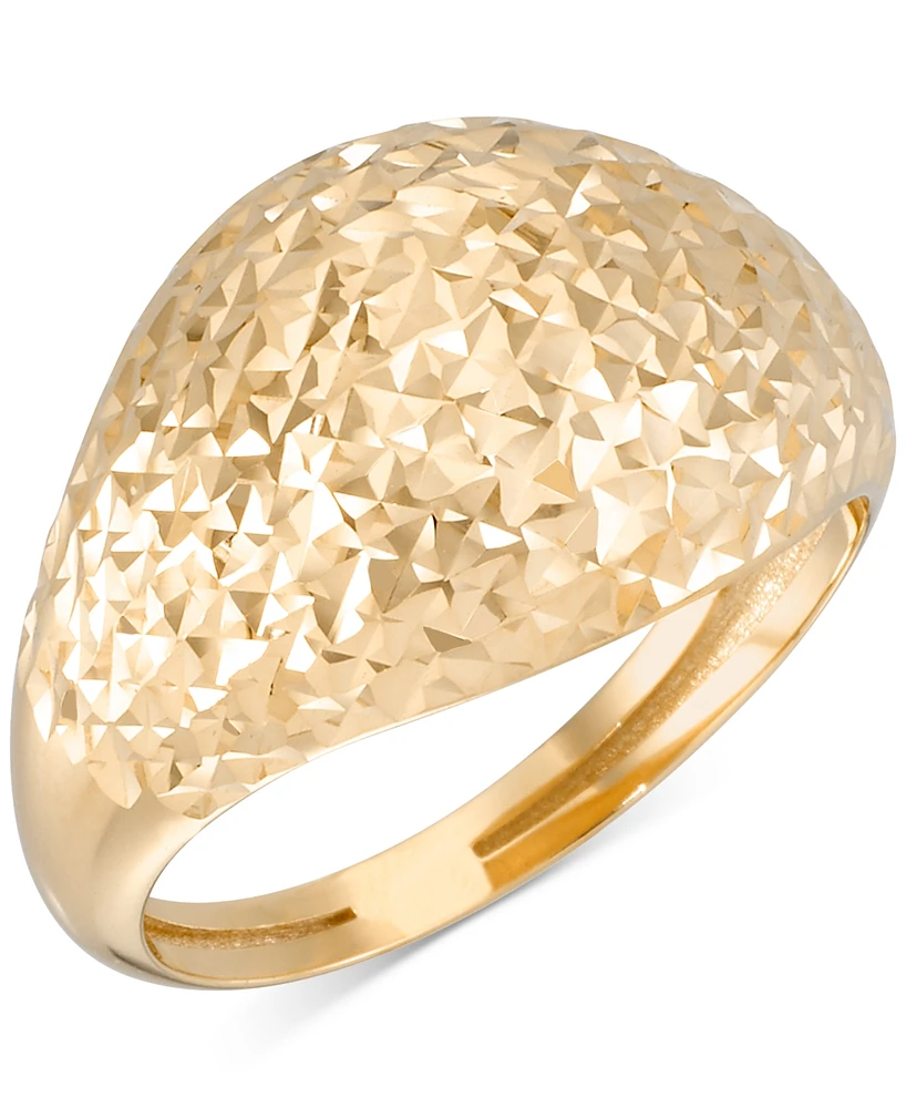 Diamond-Cut Textured Ring in 10k Yellow Gold