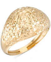 Diamond-Cut Textured Ring in 10k Yellow Gold