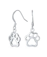 Bling Jewelry Best Friend Pet Lover Dangle Earrings with Dog Paw Print Sterling Silver Hooks