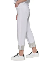 Karl Lagerfeld Paris Women's Crystal-Cuff Jeans