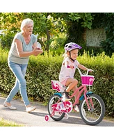 Kids Bicycle with Training Wheels Basket for Boys Girls Age 3-9 Years
