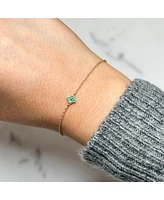 The Lovery Emerald Single Clover Bracelet 14K Gold