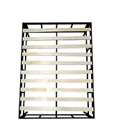 Boyd Sleep Full Size 2-in-1 Metal Mattress Foundation & Bed Frame with Roll-Out Slats, Easy Assembly, Removable Legs, Heavy Duty Support, Headboard Br