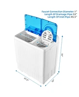 26 lbs Semi-Automatic Twin Tub Washing Machine with Drain Pump