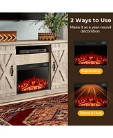 23" Electric Fireplace Insert with Remote Control Adjustable Flame Color Brightness
