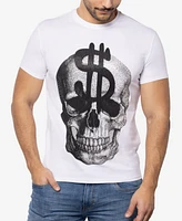 Men's Skull With $ Dollar Sign Rhinestone Graphic T-Shirts