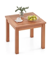 Square End Outdoor Adirondack Side Table with Slatted Tabletop