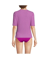 Lands' End Women's Elbow Sleeve Relaxed Upf 50 Rash Guard