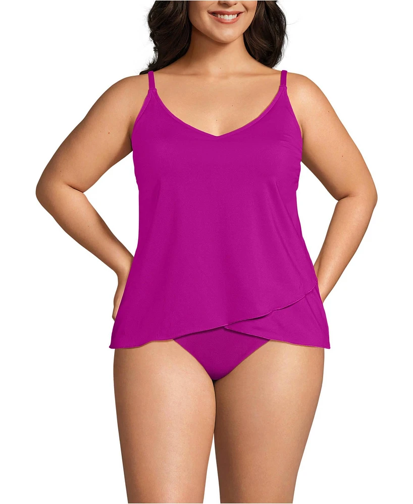 Lands' End Plus Tulip Hem Tankini Top