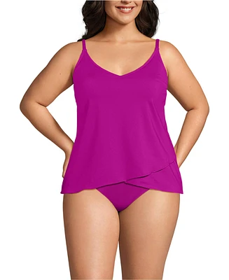 Lands' End Plus Tulip Hem Tankini Top