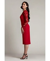Tadashi Shoji Emille Embroidered Illusion Cocktail Dress