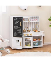Pretend Play Kitchen for Kids with Realistic Sounds and Lights Interactive Cooking Toy
