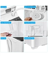 26 lbs Portable Semi-automatic Washing Machine with Built-in Drain Pump