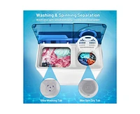 26 lbs Portable Semi-automatic Washing Machine with Built-in Drain Pump