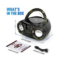 Pyle Portable Cd Player Boombox with Am/Fm Stereo and Bluetooth