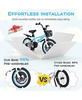 Kids Bike with Adjustable Handlebar Saddle Perfect Bicycle for Children Aged 4-8 Years Old