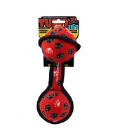 Tuffy Jr 2 Ball Tug Red Paw