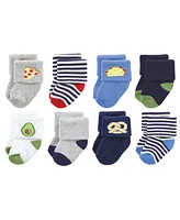 Hudson Baby Cotton Rich Terry Socks 16-Pack, Snacks, 6-12 Months